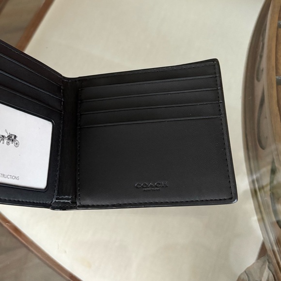 🖤🩶COACH SIGNATURE CANVAS/LEATHER CHARCOAL/BLACK ID BILLFOLD MENS WALLET!🖤🩶 - Picture 3 of 5